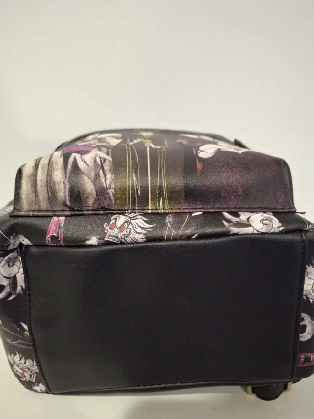 Loungefly Disney Villains Black Mini Backpack with Neon Accents